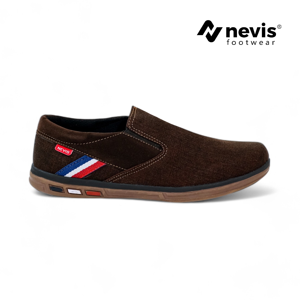 NEVIS Sepatu Pria Casual Slip On Denim James Kerja Formal Santai