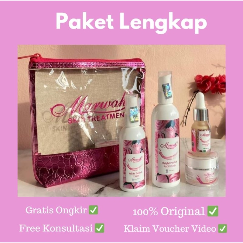 Marwah Skincare Paket Lengkap, Untuk Kulit Kusam, Jerawat dan Flek Hitam