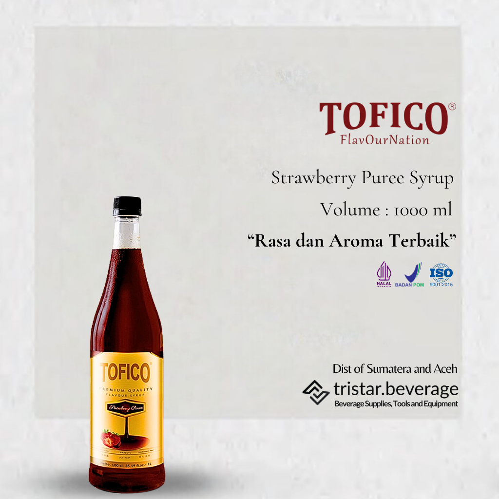

TERLARIS - Sirup Premium Rasa Stroberi / Strawberry Puree - Tofico Syrup 1 Liter