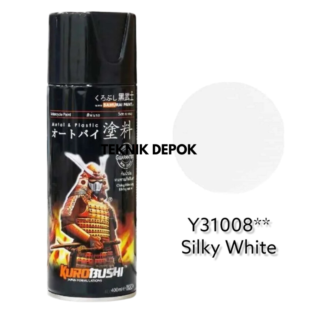 Pylox Samurai Y31008 Silky White Putih Cat Semprot Spray Paint Pilok Pilox Pylok 400 ml Perwarna Bes
