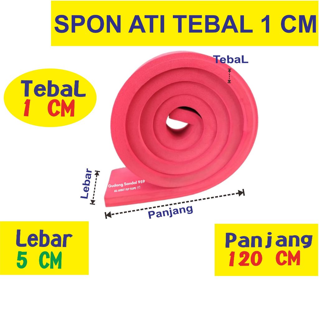 ( LIMBAH ) SPON ATI / BUSA ATI / SPON EVA TEBAL 1 CM WARNA PINK UKURAN 5 CM X 120 CM BENTUK POTONGAN