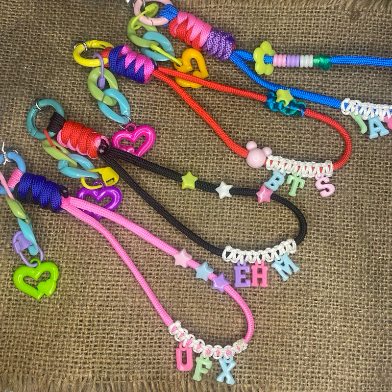 Strap Gantungan Hp Ring Aesthetic Tali Paracord Custom Inisial Nama