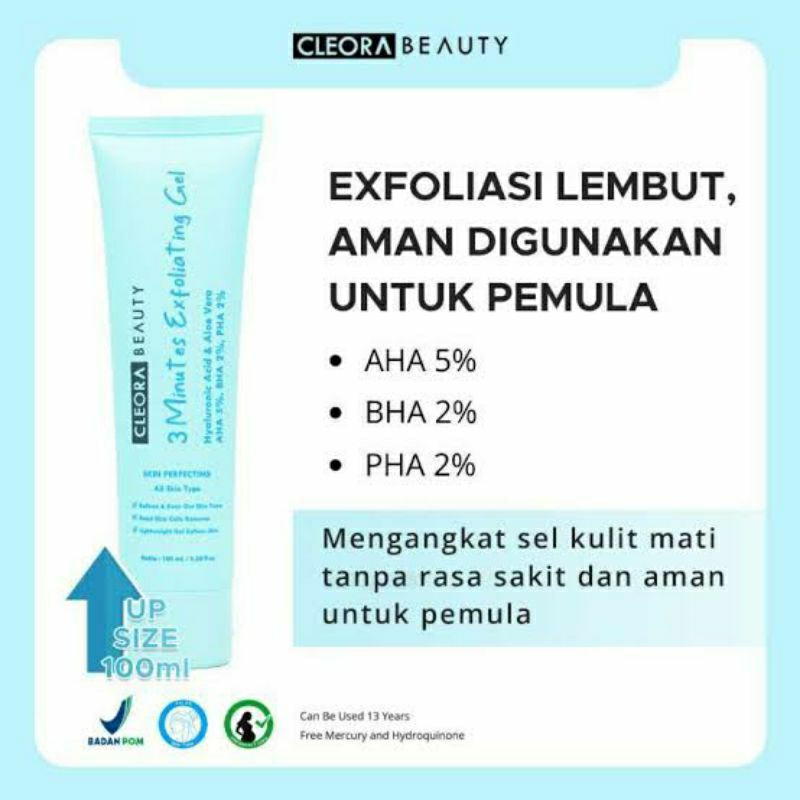 Cleora Beauty 3 Minutes Exafoliating Gel Angkat Sel Kulit Mati 50ml