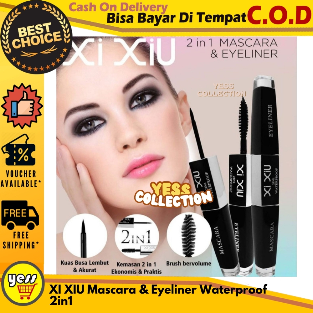 XI XIU Mascara & Eyeliner Waterproof 2in1 Xixiu Maskara Eyeliner 2in1 Xi Xiu Eyeliner COD - YESS