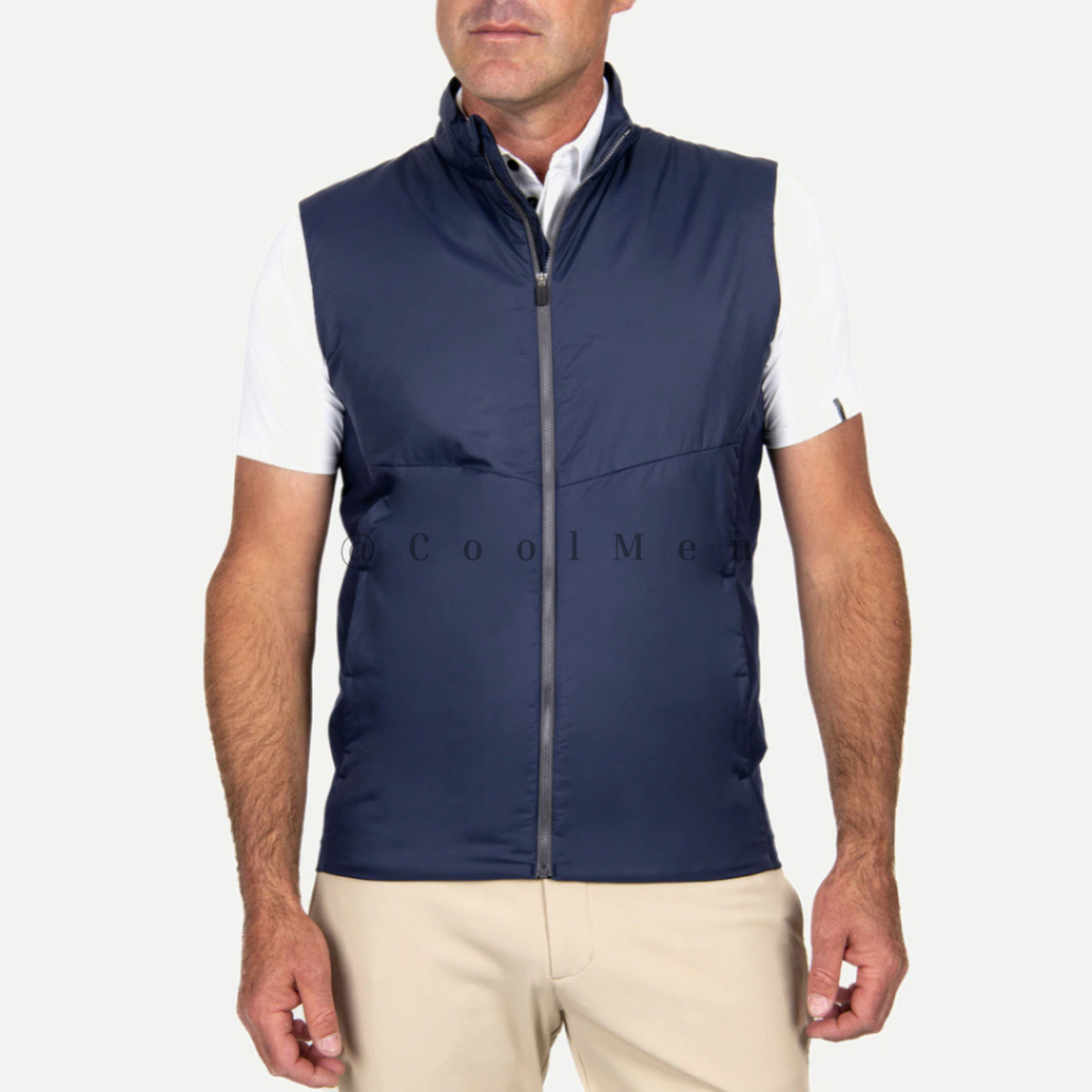 Jaket Kjus Men's Radian Vest Insulated Men Vest Kjus Golf Jacket Navy Outdoor Golf