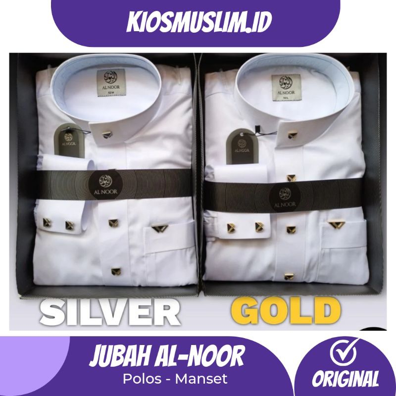 Al Noor Jubah Gamis Pria Premium Lengan Panjang Manset Kancing Premium