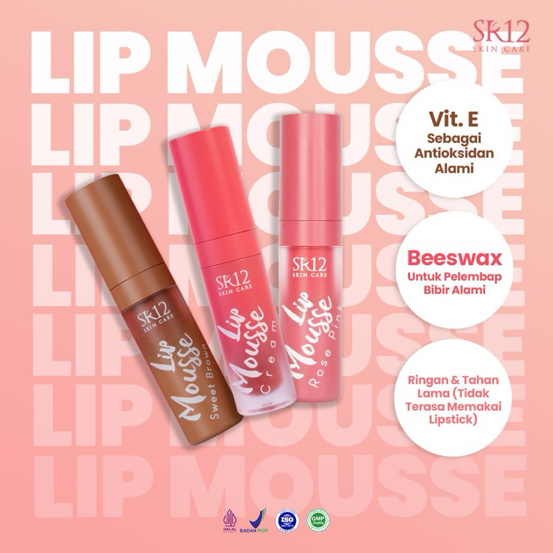 LIP MOUSSE CREAM SR12 LIPSTIK MATTE KOREA RINGAN TAHAN LAMA TIDAK LUNTUR / LIP TINT PEWARNA BIBIR RE