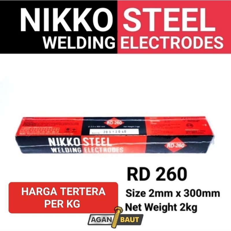 Kawat Las RD 260 NIKKO STEEL 2.0 MM X 300 MM