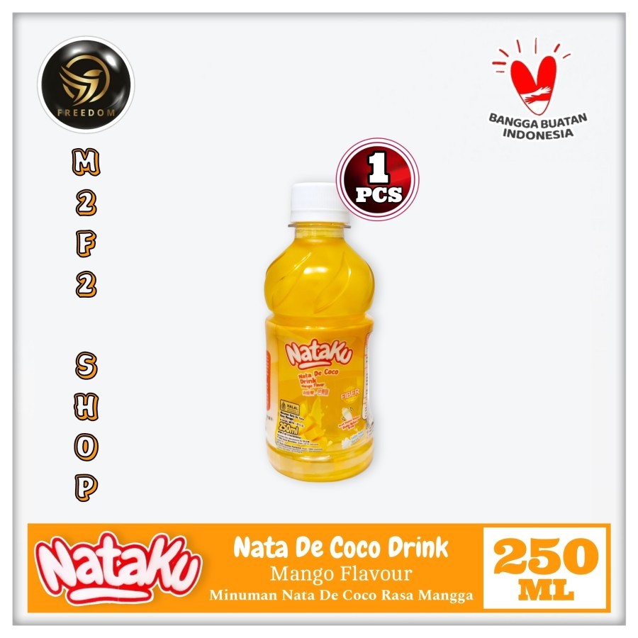 

Nataku Nata De Coco Drink Mango Flavor | Rasa Mangga Botol Pet - 250 ml (Kemasan Satuan)
