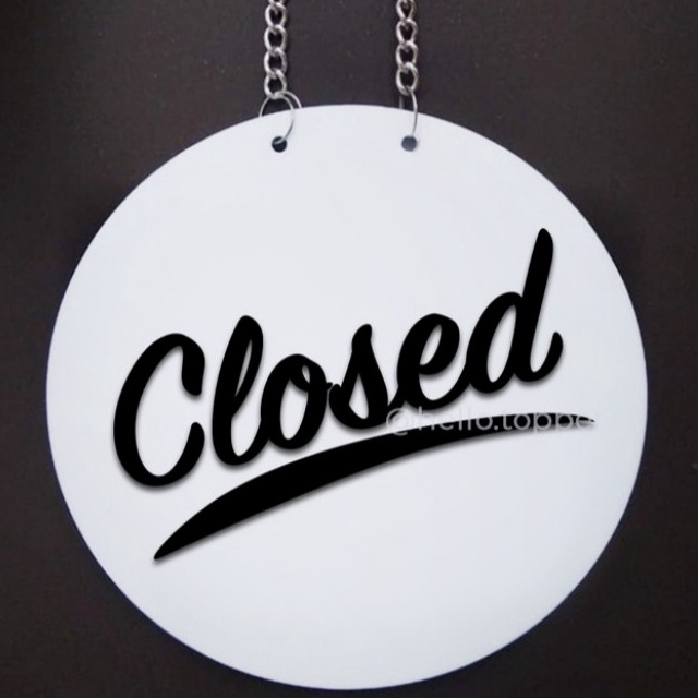 

Sign Board acrylik open close bolak balik Timbul dasar putih 2cm Elegan