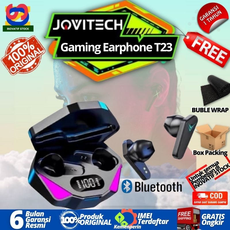 HEADSET BLUETOOTH JOVITECH TWS GAMING T23 (X15) Bluetooth V5.0 LED Smart Display