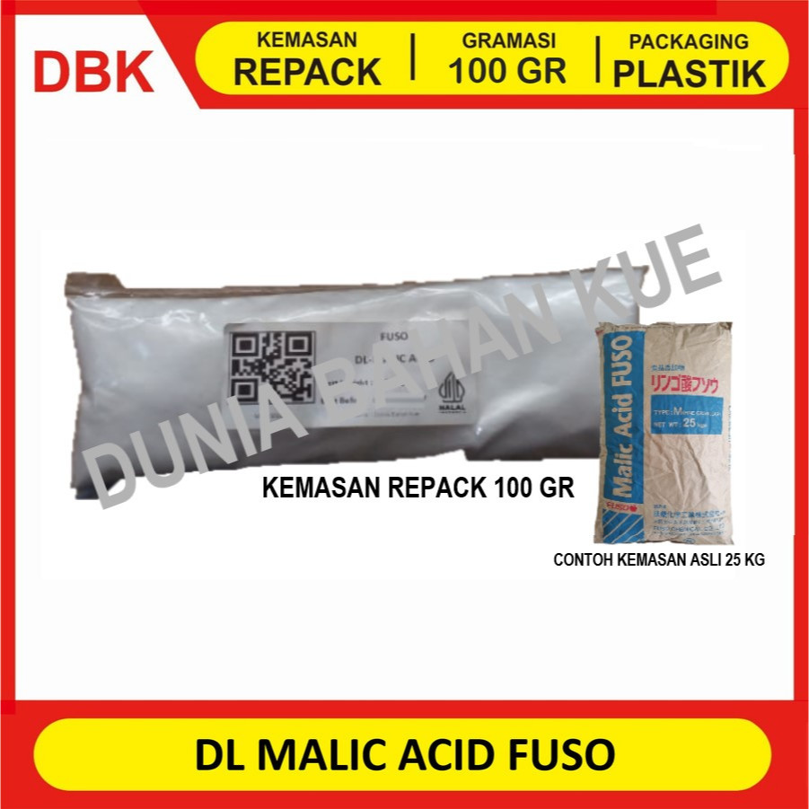 

DL MALIC ACID / ASAM MALAT FOOD COSMETIC GRADE FUSO ex. JAPAN - REPACK 100 GR