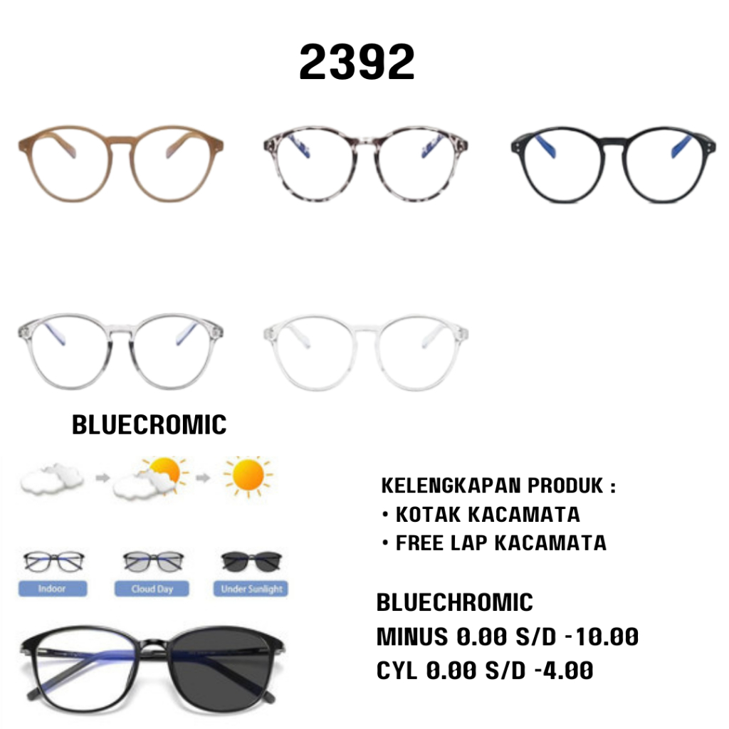 Bebilenka Kacamata Bluecromic Anti Radiasi Anti UV Model Bulat Bahan Plastik Besi Lentur Dan Ringan 