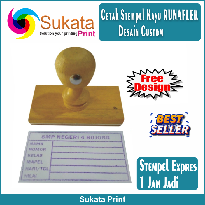 Stempel Kayu Murah / Stempel Runaflek / Stempel Manual Stempel Kotak