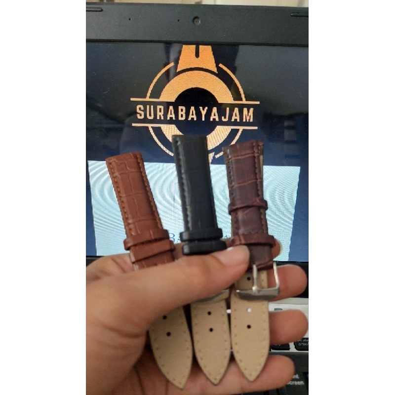 Tali jam motif buaya Strap jam tangan kulit sintetis