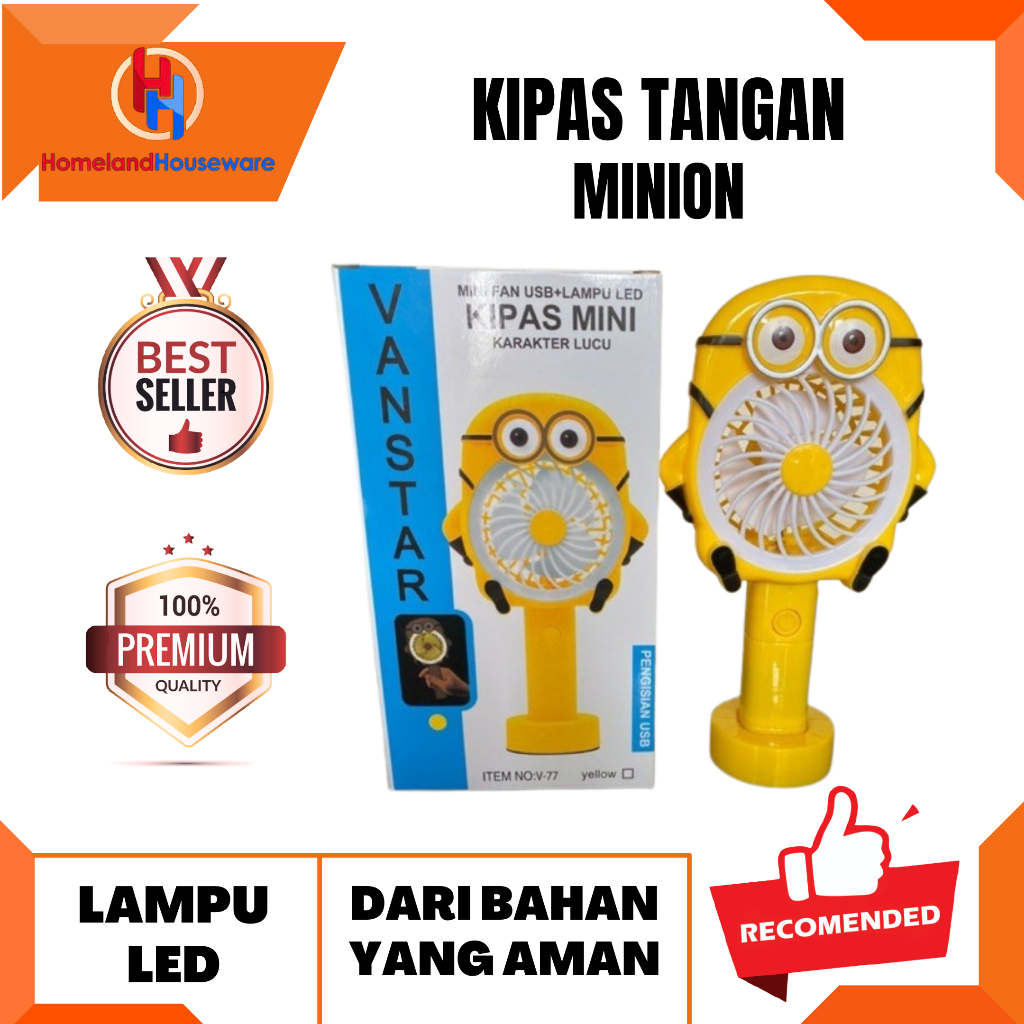 KIPAS ANGIN MINI MINION/KIPAS ANGIN PORTABLE KARAKTER MINION/KIPAS ANGIN MINI ANAK MINION