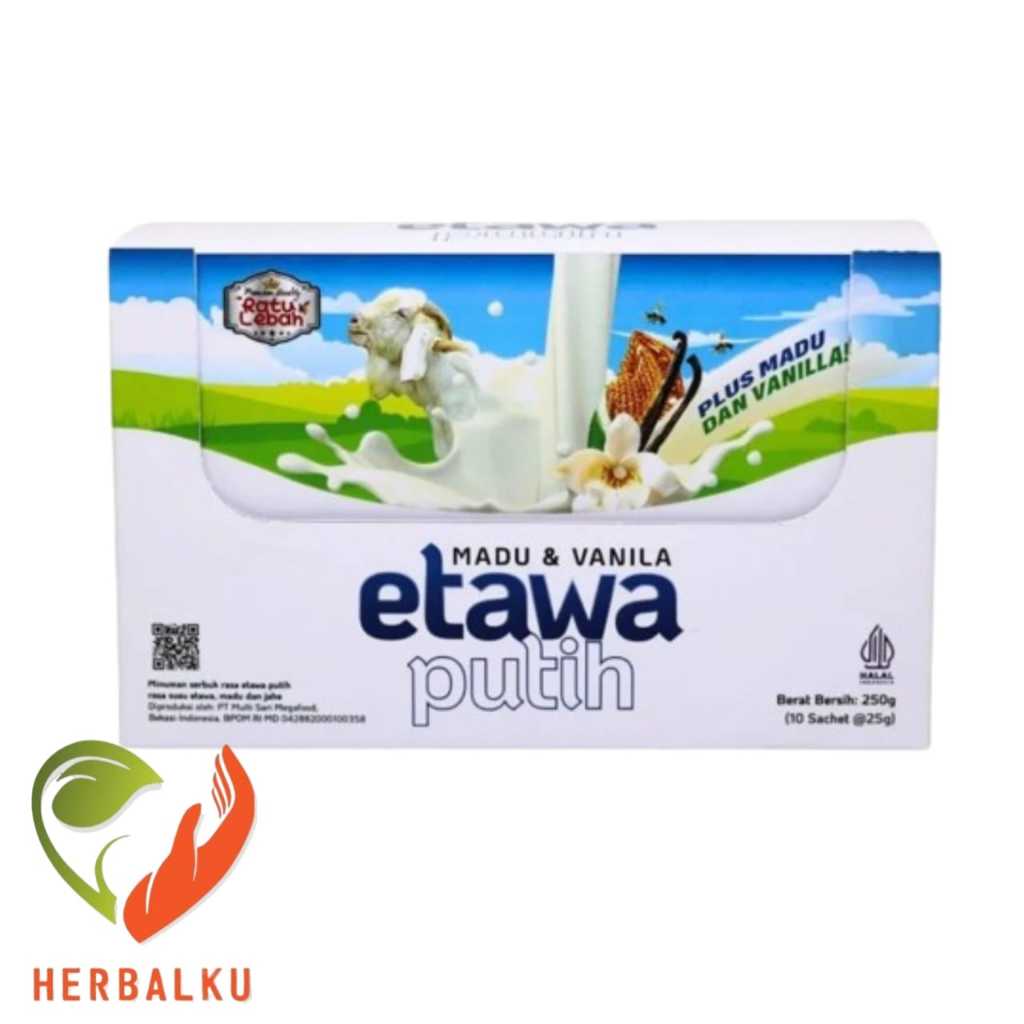 

Susu Kambing Bubuk Ratu Lebah Plus Madu & Vanila | Susu Etawa Rasa Jahe | Per Box 10 Sachet