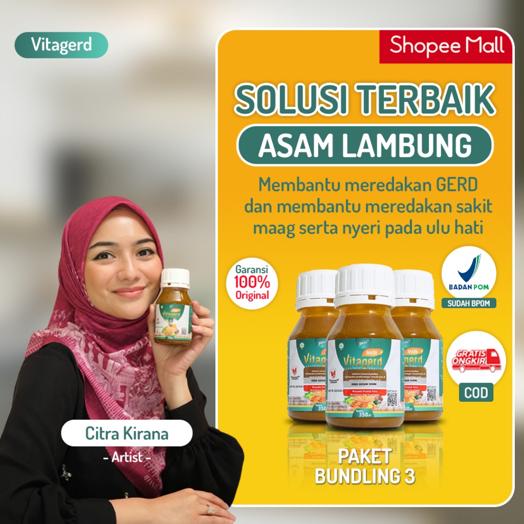 

Vitagerd Madu Paket 3 Botol Berat Bersih 350 Gram