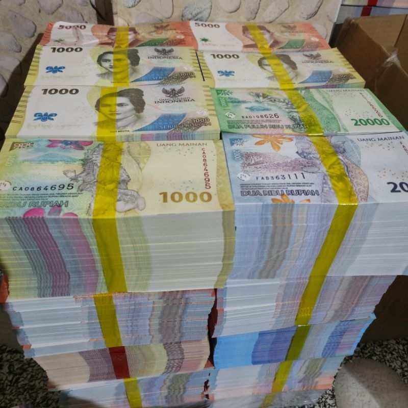 SALE ⚡ Uang Mainan 1000 lembar edisi terbaru / uang mainan hiasan mahar / uang kertas replika rupiah
