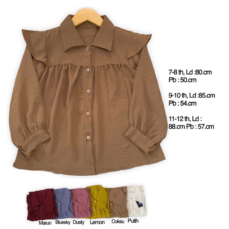 ATASAN ANAK 7 8 9 10 11 12 tahun | kemeja anak perempuan | atasan anak perempuan | baju anak