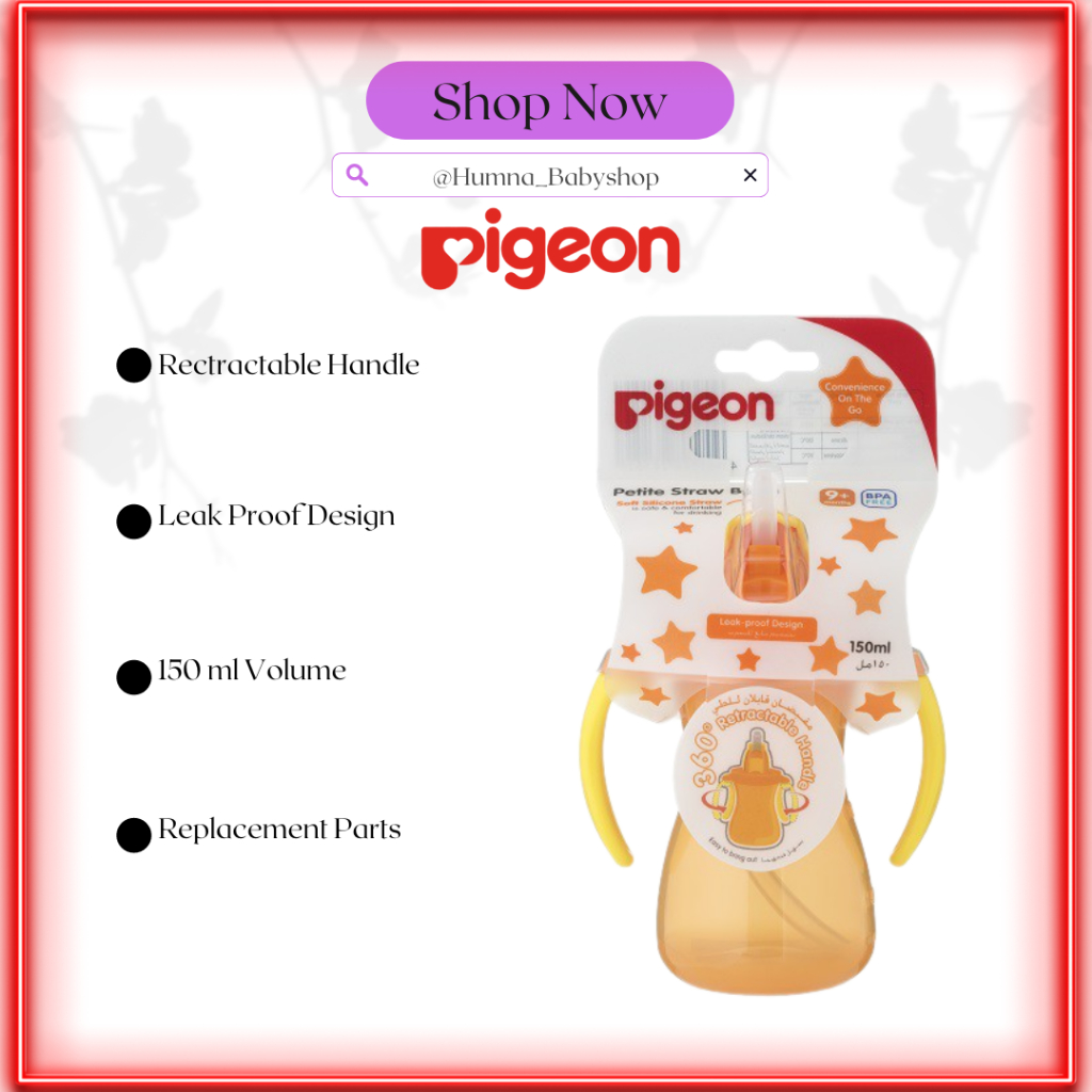 Pigeon Petite Straw Bottle/ Botol Minum Bayi Pigeon