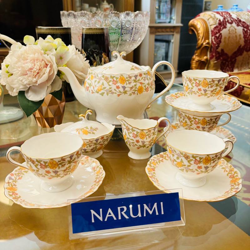Tea Pot Set Creamer Sugar Tea Cup Saucer Narumi Fitria Mewah Cantik