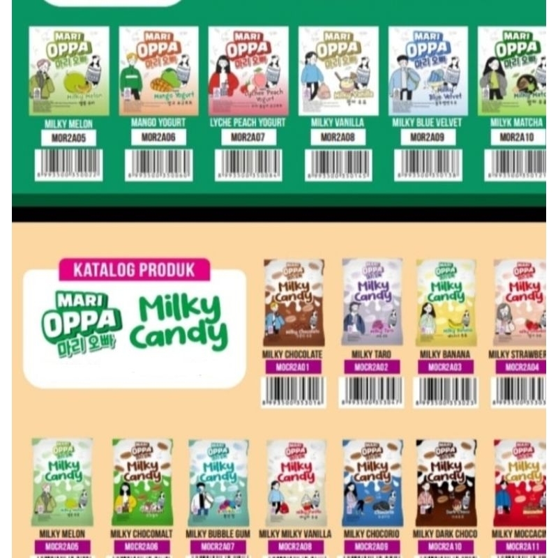 

Permen mari oppa milky candy 14 varian rasa