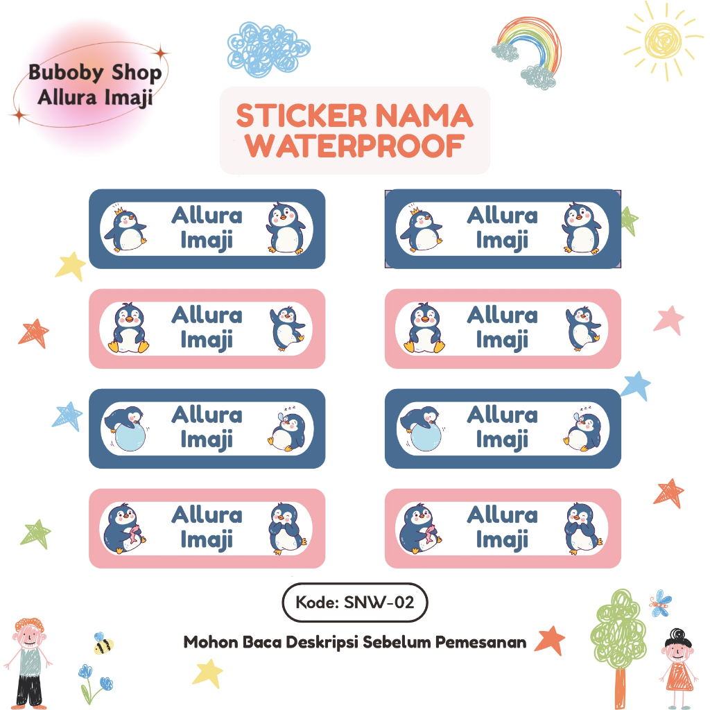 

Sticker Nama Waterproof SNW-02