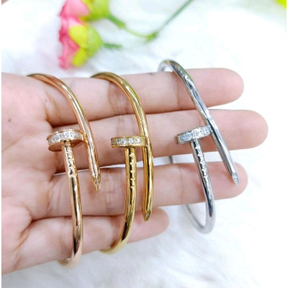 ✶ Gelang Carti**r paku titanium lentur | anti karat | tidak mudah luntur ✧