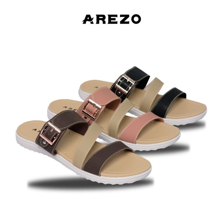 KODE U8L Sandal Wanita Wedges Arezo Kekinian Sendal Lebaran Wanita