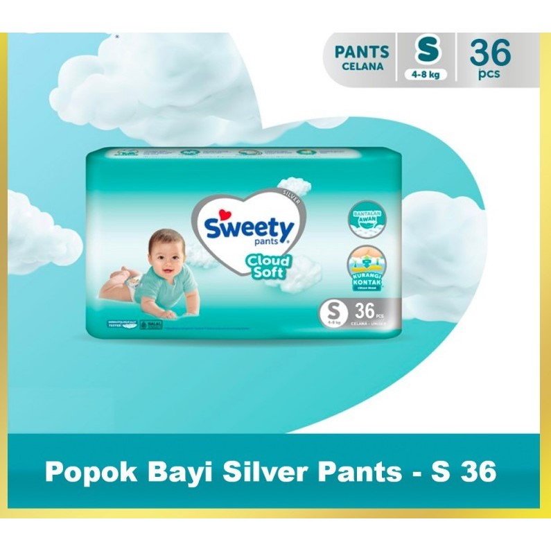 popok bayi sweety silver size s