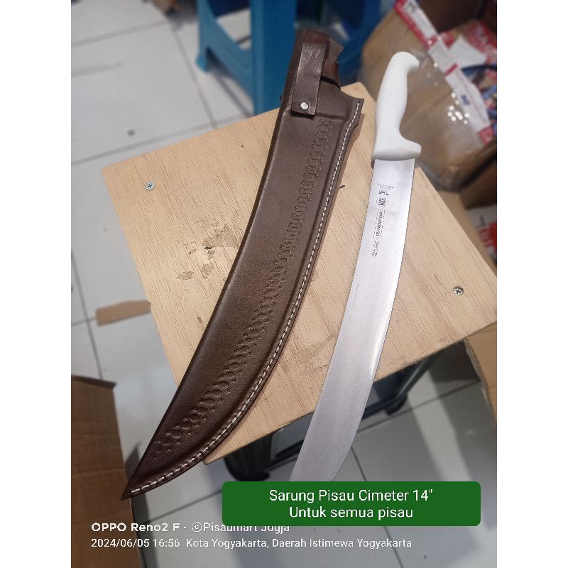 Sarung pisau kulit model cimeter tramontina 14" hanya sarungnya saja