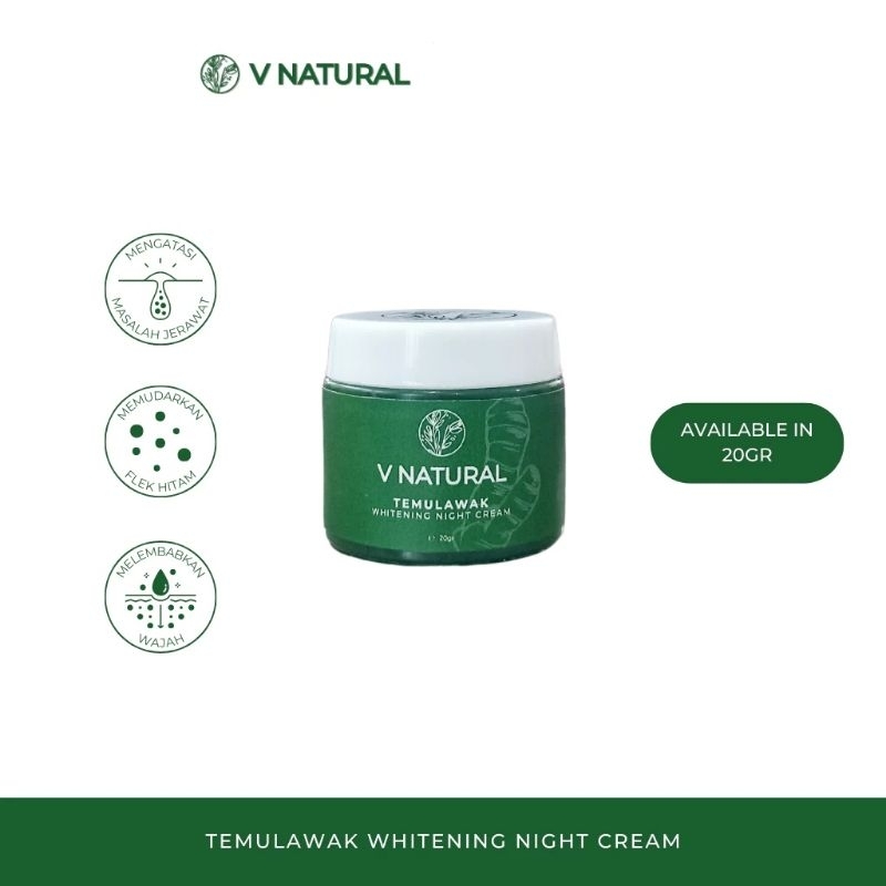 cream malam v natural night cream temulawak bpom halal