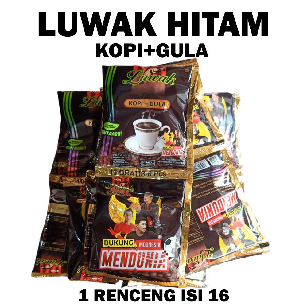 

KOPI LUWAK HITAM + GULA RENTENG ISI 10 GRATIS 6 PCS