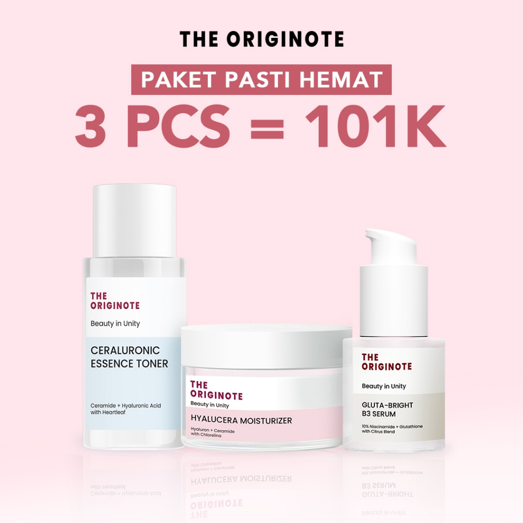 SPECIAL BUNDLE 3in1 The Originote Paket Skincare Moisturizer Serum Toner - ACNE KIT, GLOWING KIT, BA