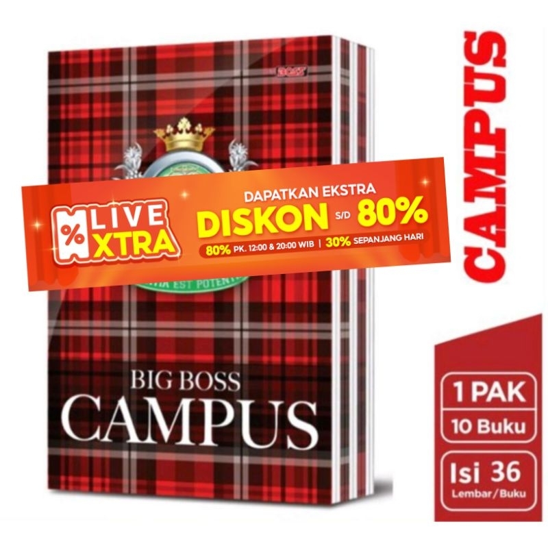 

BUKU TULIS BIG BOSS CAMPUS 36 LEMBAR / BIG BOSS EB 36 PACK ISI 10 PCS