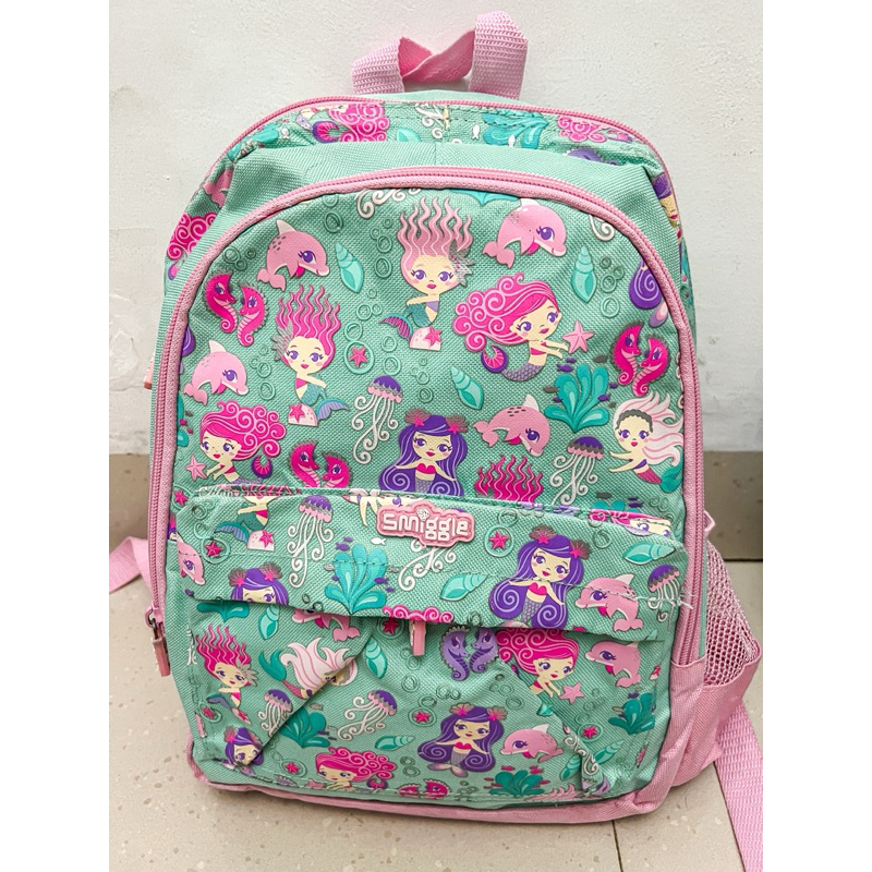SMIGGLE ori backpack ransel tas sekolah mermaid tosca pink preloved