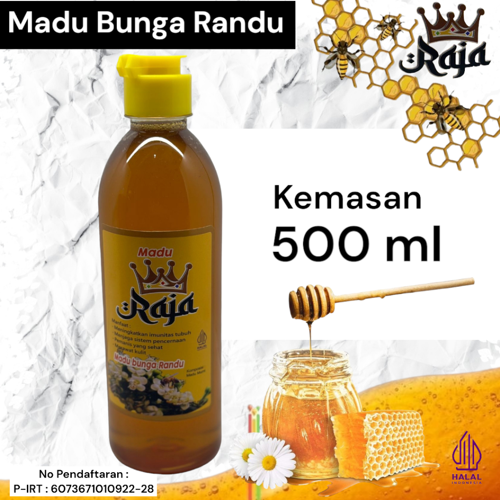 

Madu Raja Bunga Randu 100% Murni Tampa Campuran Kemasan 500 Ml