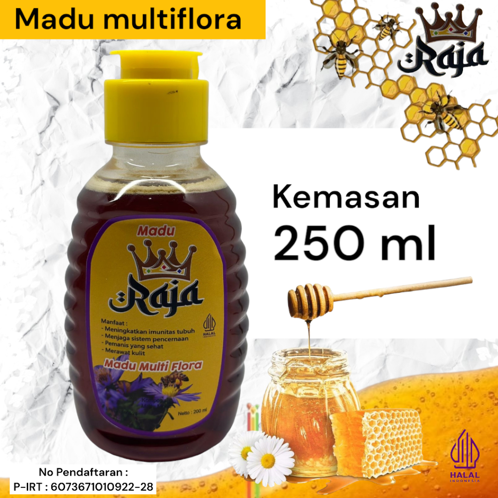 

Madu Raja Multi Flora 100% Murni Tampa Campuran Kemasan 250 ml