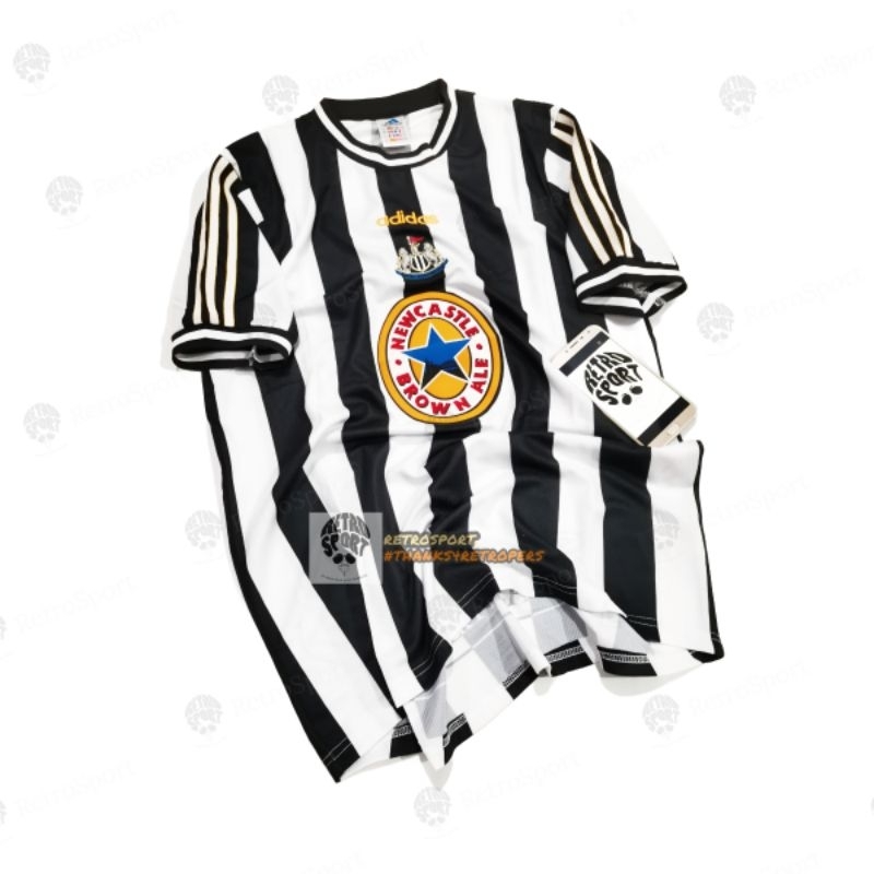 (JERSEY RARE) Jersey Bola Vintage NewKestle Newcastle Retro Home 1997/1999 97/99 WeKa A3/GO Size
