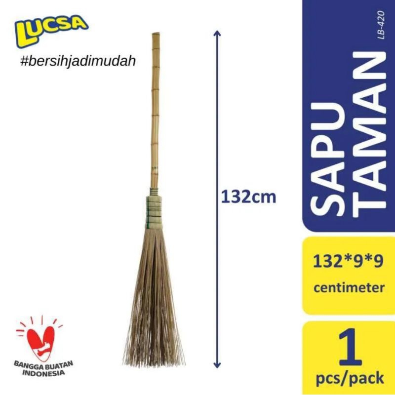 Sapu lidi taman Lucsa gagang bambu/ Sapu lidi gagang/ Sapu taman Lucsa super