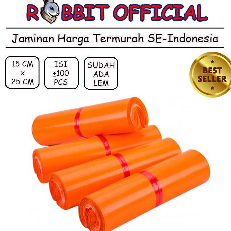 

PLASTIK POLYMAILER ORANYE OREN ORANGE 15x25 1 PCS Polymailer Oranye Premium Glossy