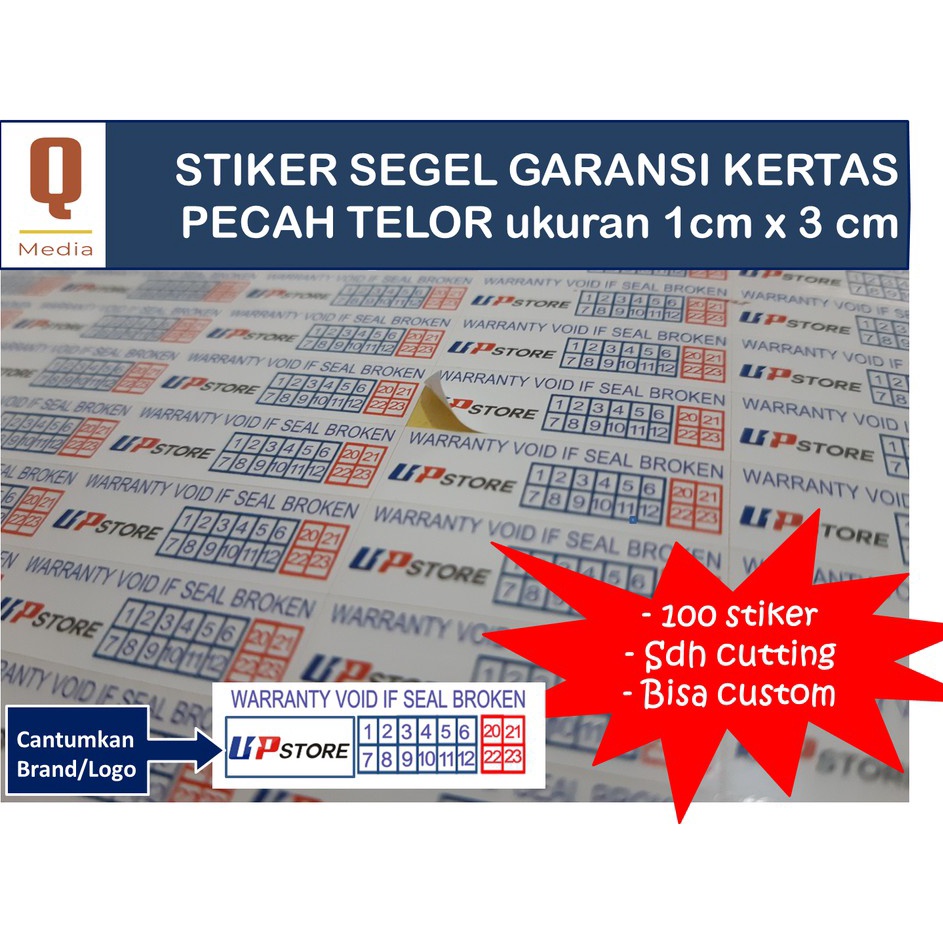 

Diskon CETAK KILAT DESAIN Stiker Khusus Segel Garansi ukuran 1cm x 3cm Kes Pecah Telor