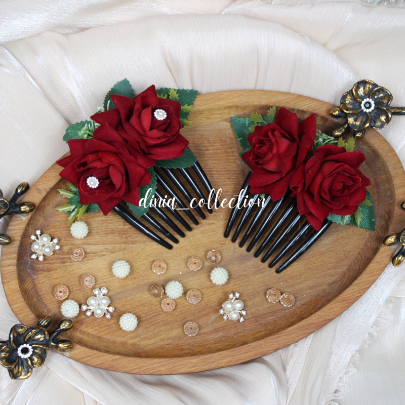 sirkam bunga bludru/sirkam mawar/sirkam sanggul/sirkam konde/tusuk sanggul