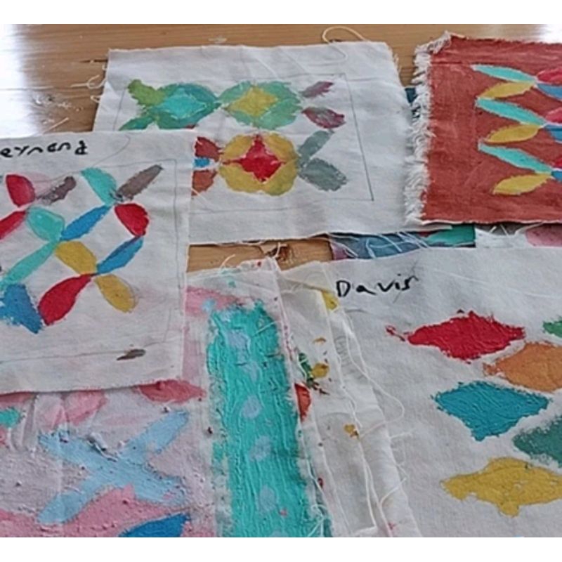 KAIN BLACU LEMBARAN 25 X 25 / KANVAS KAIN MEDIA LUKIS ECO PRINT SULAM PUTIH BROKENWHITE PUTIH BERAS