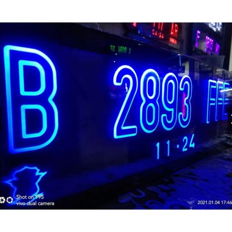 Plat nomor mobil LED / plat nomor 2 dimensi