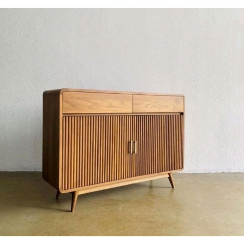 BUFET TV MINIMALIS BUFET RETRO KAYU JATI ( 150 cm )
