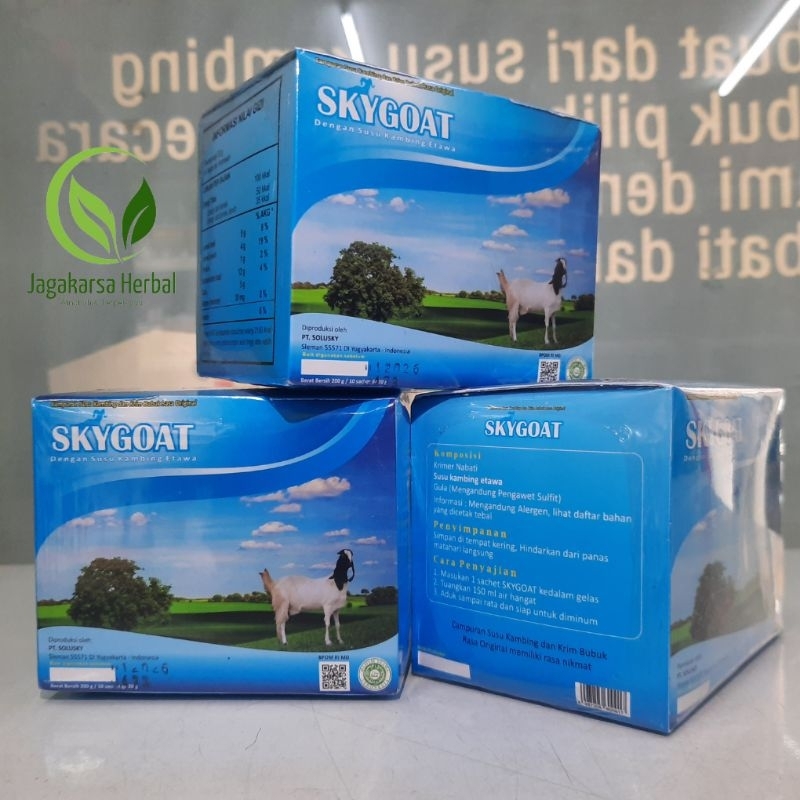 

Susu Kambing Etawa Bubuk Original SKYGOAT | Susu bubuk Kambing Etawa Full Cream 1 Box Isi 10 Sachet