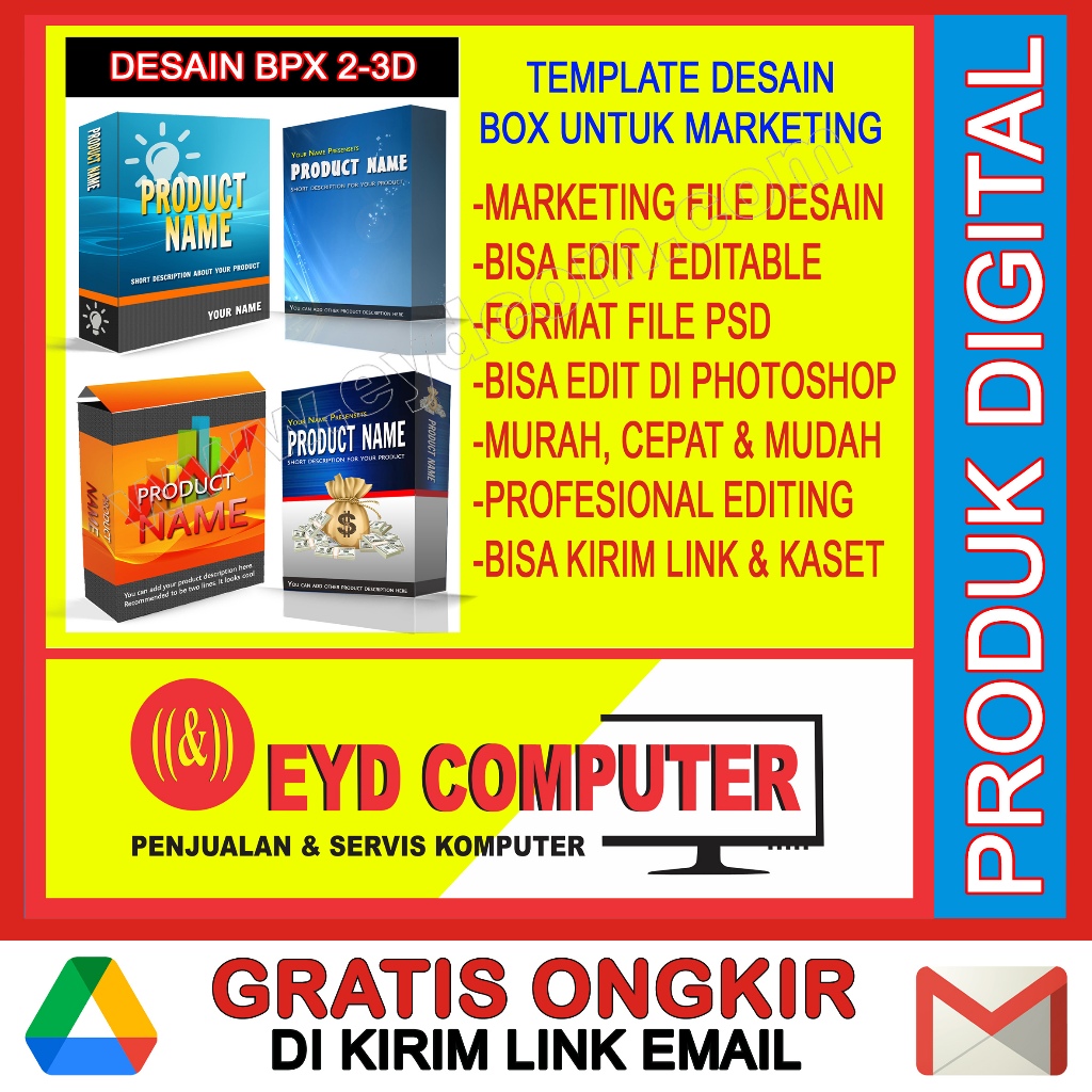 DESAIN COVER BOX 2-3D UNTUK MARKETING TEMPLATE PSD PHOTOSHOP