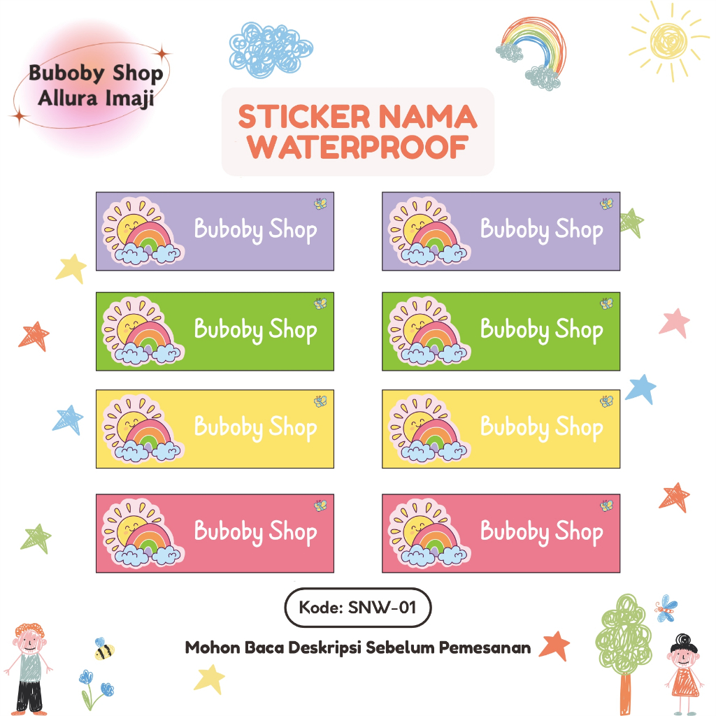 

Sticker Nama Waterproof SNW-01